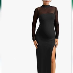 Elegant Black Sheer Sleeve Dress